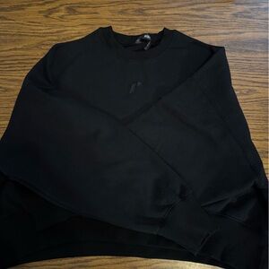 1st Black cropped crewneck